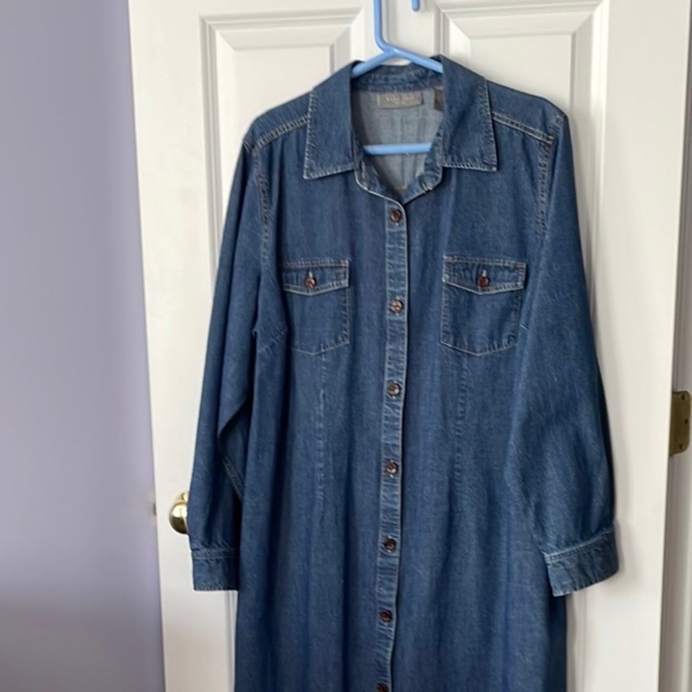 Kate Hill Blue Long Sleeve Denim Dress